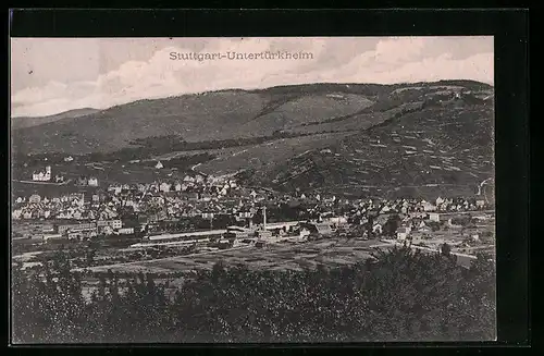 AK Stuttgart-Untertürkheim, Totalansicht aus der Vogelschau