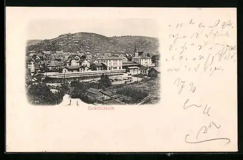 AK Untertürkheim, Teilansicht mit Bahnhof