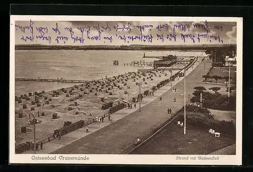 AK Travemünde, Strand mit Badeanstalt