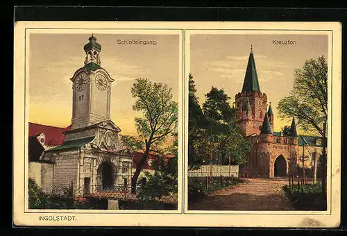 AK Ingolstadt, Schlosseingang, Kreuztor