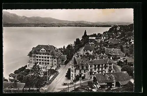 AK Hilterfingen, Ortsansicht mit Hotel Bellevue au Lac