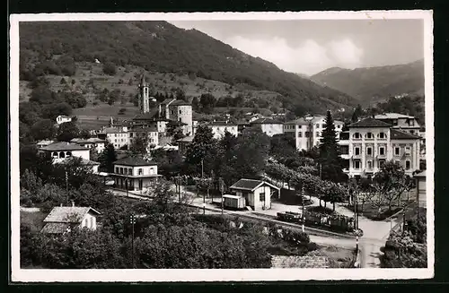 AK Tesserete, Teilansicht mit Bahnhof und Kirche