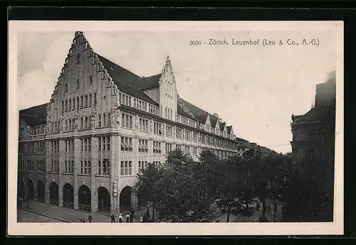 AK Zürich, Strassenpartie am Leuenhof
