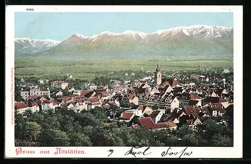 AK Altstätten, Ortsansicht gegen die Berge