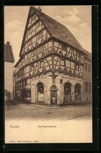 AK Soest, Freiligrathhaus im Fachwerkstil
