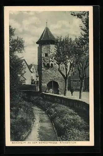 AK Bensheim / Bergstrasse, Partie am Rinnentor