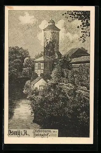 AK Isny, Diebsturm u. Zwinghof