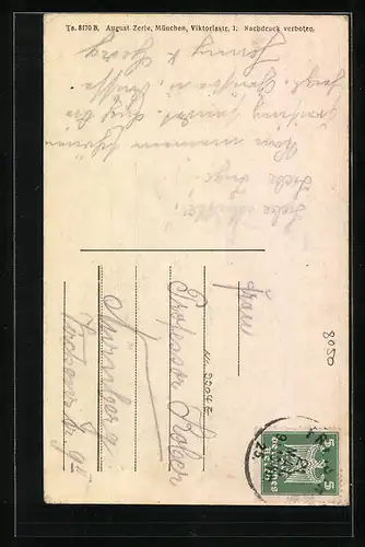 AK Freising, Panorama, Domkirche, Lyzeum