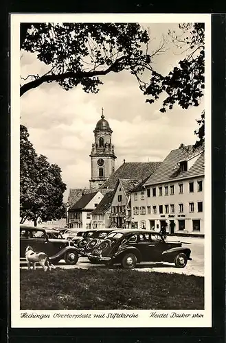 AK Hechingen, Obertorplatz mit Stiftskirche