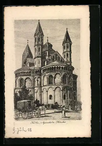 Künstler-AK Köln, Aposteln-Kirche