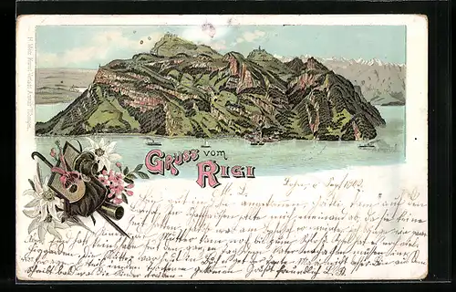 Lithographie Rigi, Ortsansicht