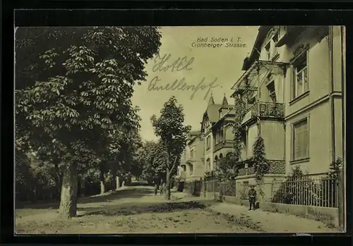 AK Bad Soden i. T., Blick in die Cronberger Strasse