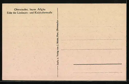 AK Oberstaufen /Bayer. Allgäu, Ecke Lindauer- und Kalzhoferstrasse