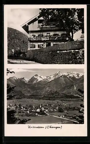 AK Unterwössen /Chiemgau, Gasthaus am Daxenberg, Panorama