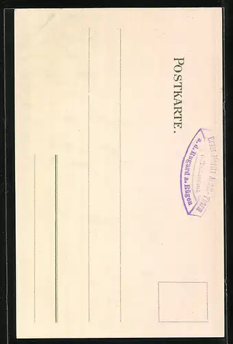 AK Rugard /Rügen, Arndtturm mit Passant