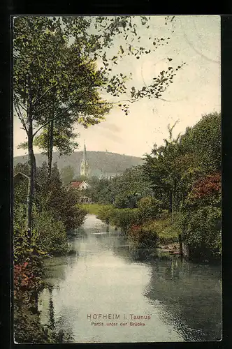 AK Hofheim i. Taunus, Partie unter der Brücke