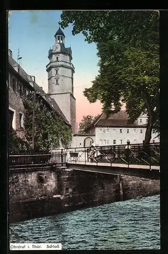 AK Ohrdruf / Thüringen, Brücke am Schloss