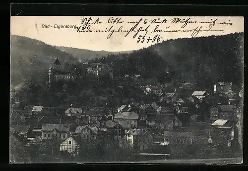 AK Bad-Elgersburg, Teilansicht mit Schloss