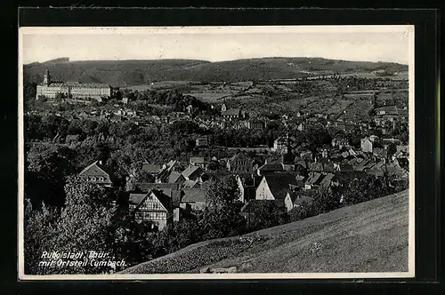 AK Rudolstadt /Thür., Ortsansicht mit Ortsteil Cumbach