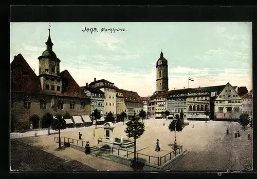 AK Jena, Ansicht vom Marktplatz