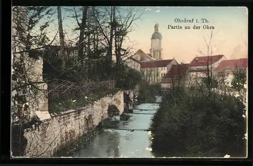 AK Ohrdruf i. Th., Partie an der Ohra