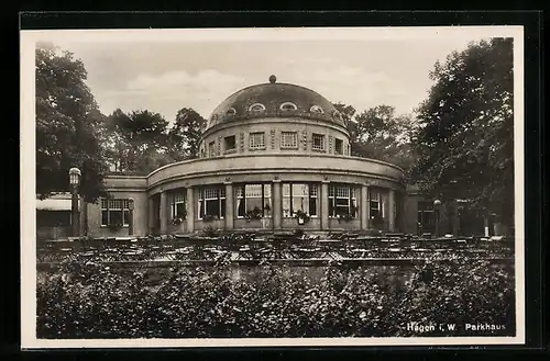AK Hagen i. W., Parkhaus mit Garten
