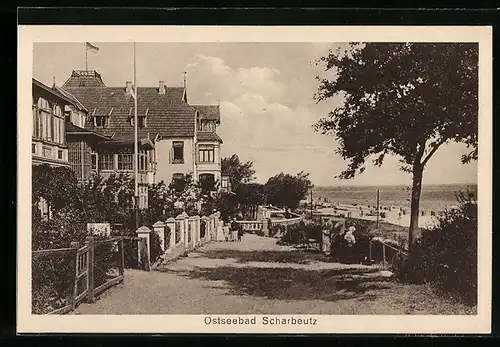 AK Ostseebad Scharbeutz, Häuser mit Blick auf den Strand