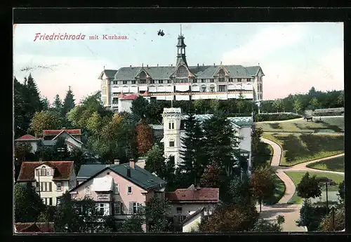 AK Friedrichroda, Teilansicht mit Kurhaus