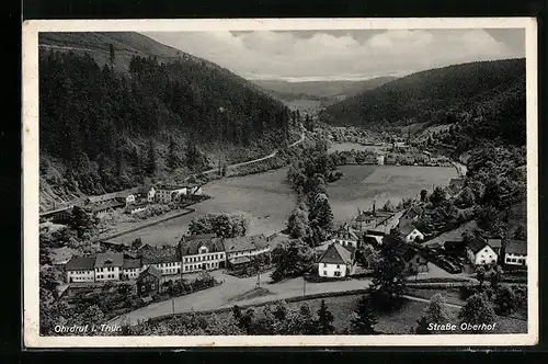 AK Ohrdruf i. Thür., Strasse Oberhof & Bahnhof