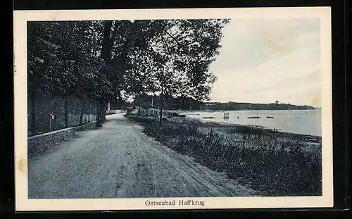 AK Ostseebad Haffkrug, Weg am Wasser