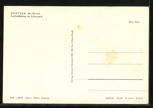 AK Deutzen Kr. Borna, Freilichtbühne im Kulturpark
