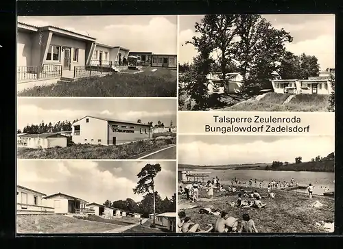 AK Zadelsdorf, Badestelle an der Talsperre Zeulenroda, Bungalowdorf