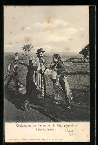 AK Argentina, Costumbres de Campo, Pelando la pava