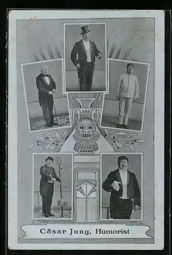AK Humorist Cäsar Jung in seinen Rollen