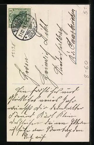 AK Page mit riesiger Sektflasche wünscht Prosit Neujahr!