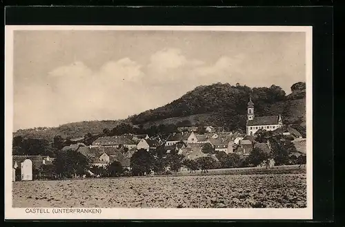 AK Castell / Unterfranken, Ortsansicht mit Kirche