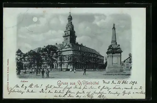 Mondschein-AK Wolfenbüttel, Schloss