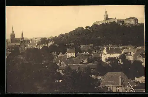 AK Siegburg, Ortsansicht mit Benediktiner-Abtei Michaelsberg