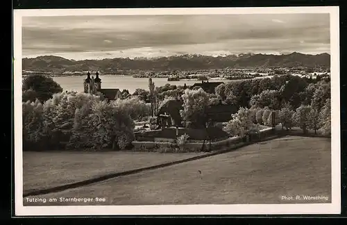 AK Tutzing / Starnberger See, Ortsansicht aus der Vogelschau