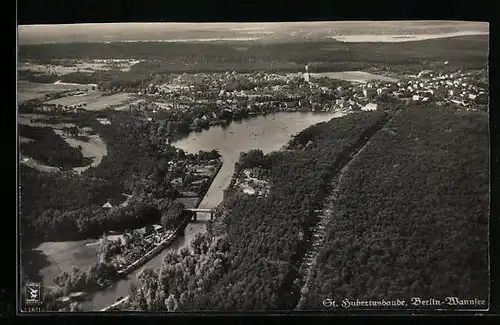 AK Berlin-Wannsee, Ortsansicht, Fliegeraufnahme