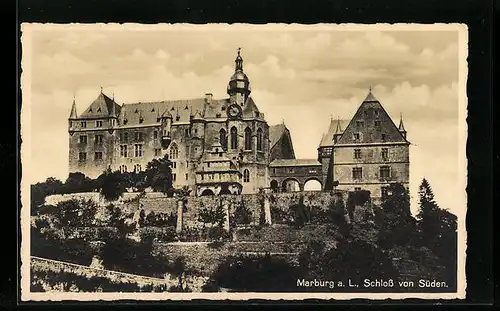 AK Marburg a. L., Schloss von Süden gesehen