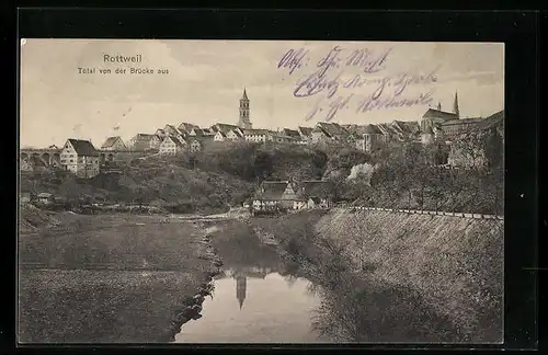 AK Rottweil a. N., Totalansicht von der Brücke aus gesehen