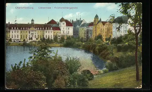 AK Berlin-Charlottenburg, Lietzensee und Reichsmilitärgericht