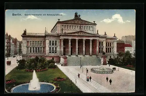 AK Berlin, Gendarmenmarkt mit Schauspielhaus