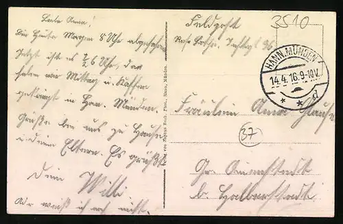 AK Hann. Münden, Ortsansicht mit Fulda aus der Vogelschau