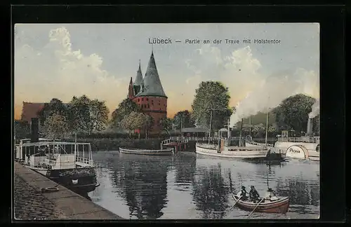 AK Lübeck, Trave und Holstentor