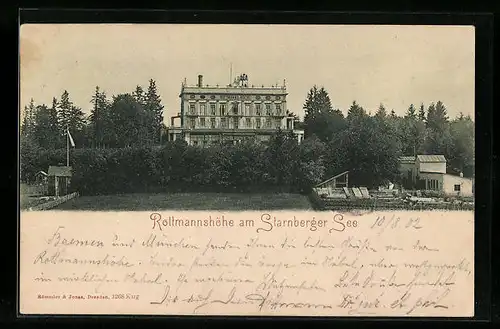 AK Berg / Starnberger See, Hotel Rottmannshöhe