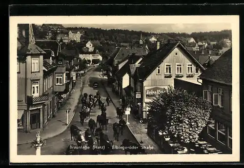 AK Braunlage / Harz, Elbingeröder Strasse aus der Vogelschau
