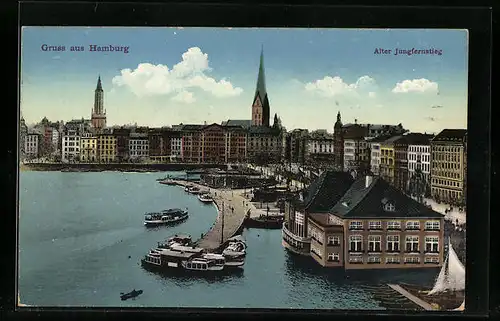 AK Hamburg-Neustadt, Alter Jungfernstieg aus der Vogelschau