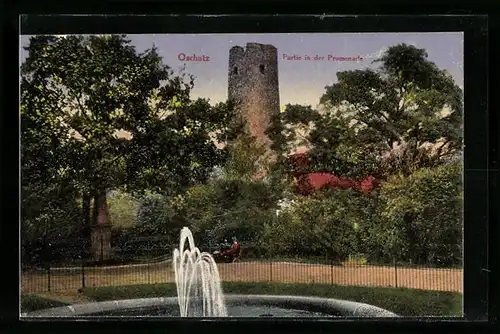 AK Oschatz, Partie an der Promenade